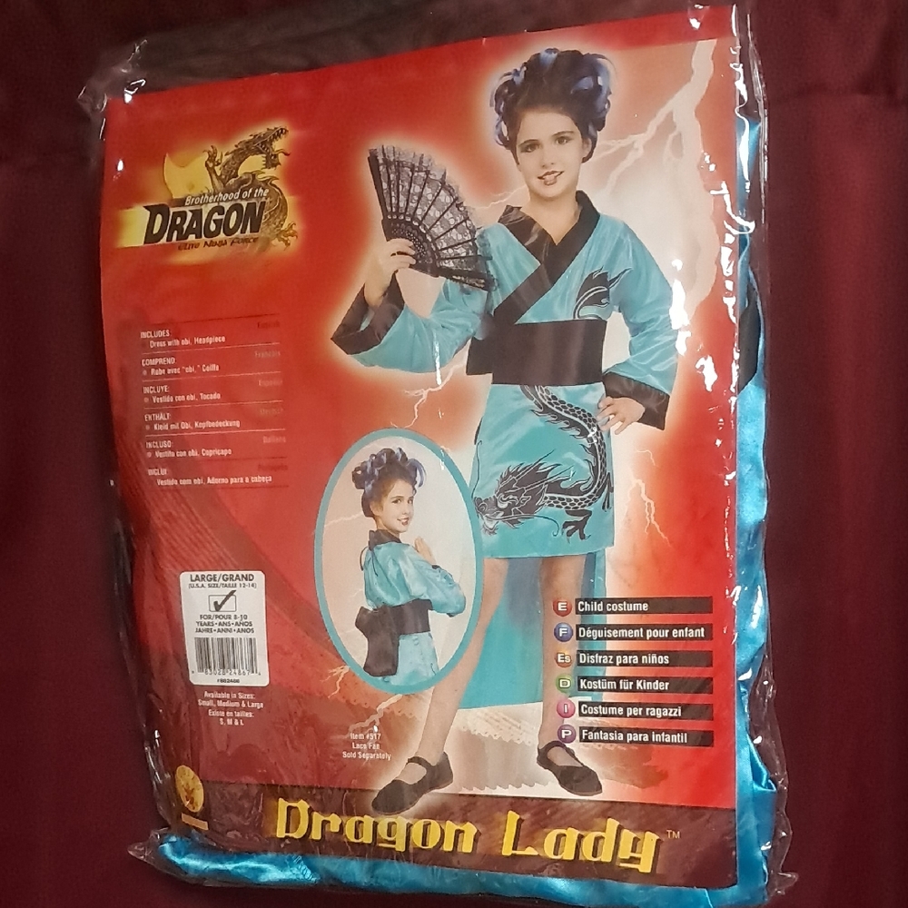 Rubie's Dragon Lady Kids Costume - Teal and Black